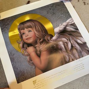 Nancy Noel Vintage Retired Autographed Unframed Angel Print “Mercy”